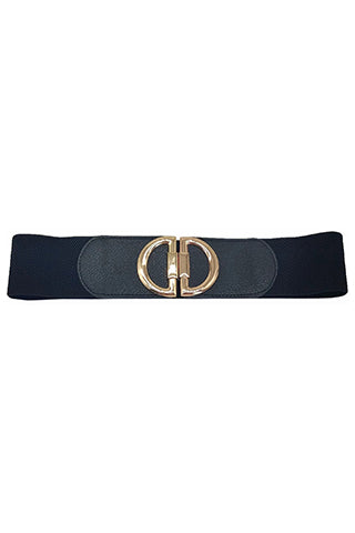 PU GOLD BUCKLE ELASTIC BELT W 2.30"(MA0275) <Bundle>