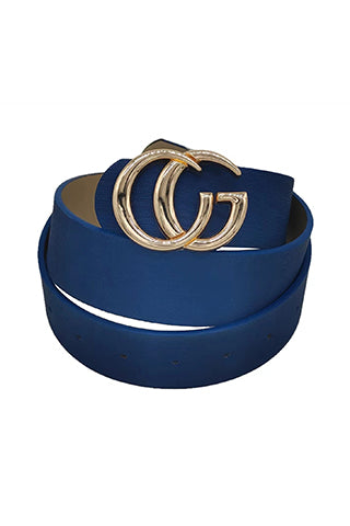 PU TEXTURE METAL BUCKLE BELT L 43" x W 1.5"(MA0276) <Bundle>