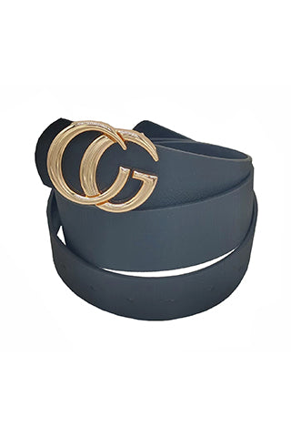 PU TEXTURE METAL BUCKLE BELT L 43" x W 1.5"(MA0276) <Bundle>
