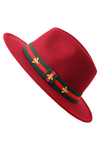 FEDORA HAT WITH BEE BAND BRIM 7CM(MMA3002) <Bundle>