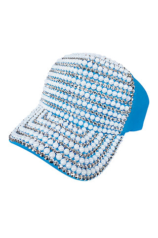 RHINESTONE & PEARL BASEBALL CAP(MMA3006) <Bundle>