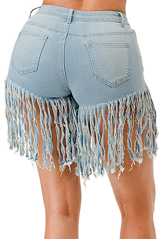 FRINGE DENIM SHORT(MMB4004) <Bundle>