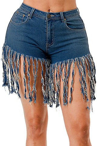 FRINGE DENIM SHORT(MMB4004) <Bundle>