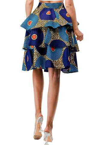 AFRICAN PRINT LAYERED SKIRT(MMB9001) <Bundle>