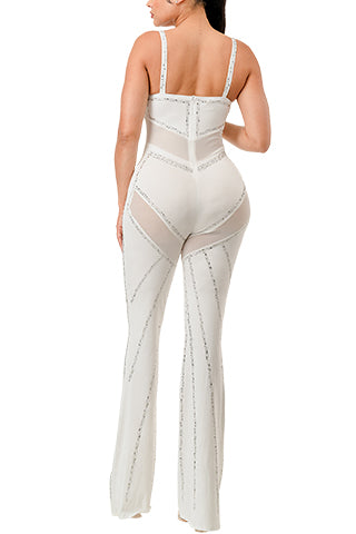 STYLISH V-SHAPE SLEEVELESS JUMPSUIT(MMJ1017) <Bundle>