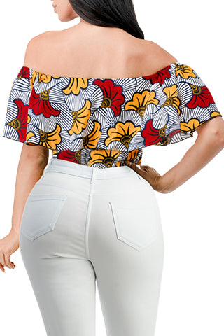 AFRICAN PRINT OFF SHOULDER TOP(MMT6002) <Bundle>
