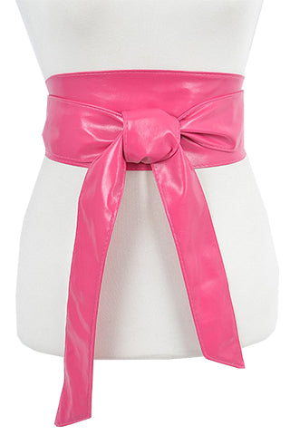 Faux Leather Tie up Belt WIDTH:4".LENGTH88"(PB1522) <Bundle>
