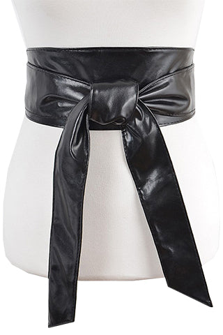 Faux Leather Tie up Belt WIDTH:4".LENGTH88"(PB1522) <Bundle>