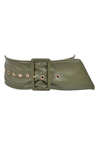 MONOTONE FAUX LEATHER BUCKLE BELT WIDTH:3.75".LENGTH:40"(PB7776) <Bundle>
