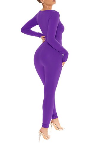 SEAMLESS LONG SLEEVE U-NECK JUMPSUIT(SMJ6937) <Bundle>
