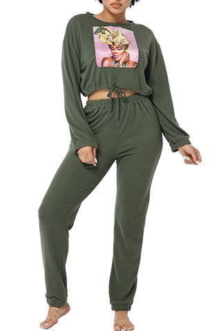PATCH TIED CROP & JOGGER SET(ST1326) <Bundle>
