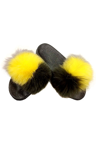 FOX FUR COLOR STRIPE SLIPPER-B(V3) <Bundle>